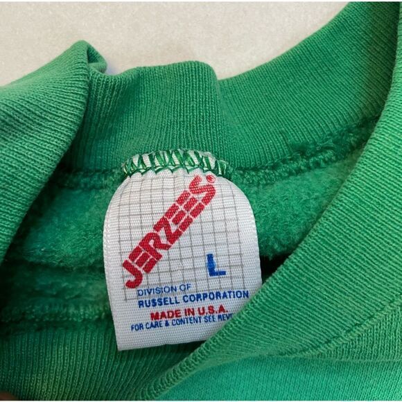 VINTAGE Saint Brendan High Graphic Crewneck Sweatshirt Men Medium Green USA 90s - Picture 6 of 7